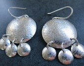 Sterling Silver Shield Drop Earrings