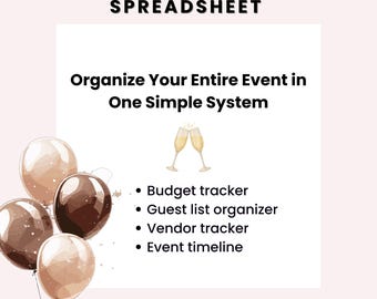 Sjabloon checklist feestplanning | Organisator verjaardag, babyshower (digitale download)