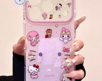 Hello Kitty My Melody MagSafe-hoesje met aardbei-bedel, kawaii roze Sanrio-telefoonhoes iPhone 17 16 15 14 13 Pro Max, leuk flirtcadeau