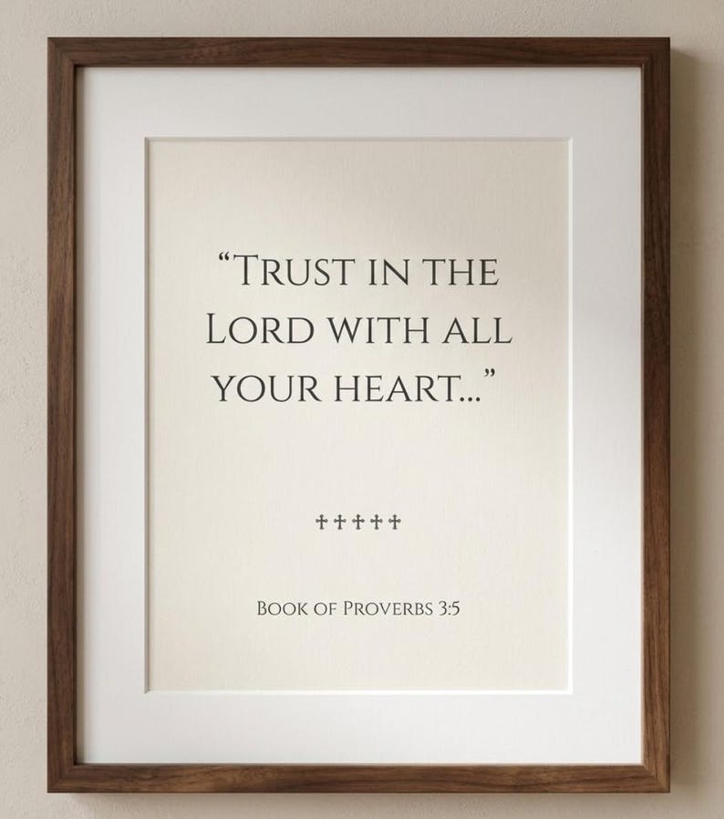 Proverb Frame Minimalist Proverbs 3:5 Bible Verse Wall Art - Etsy