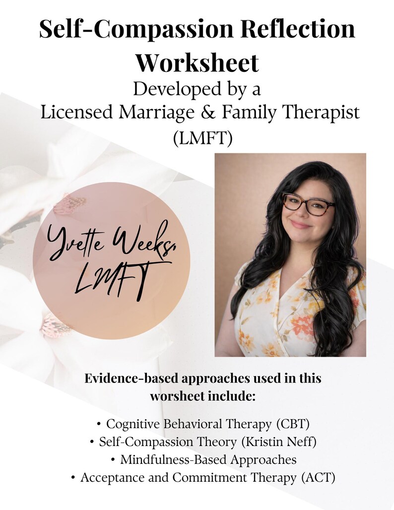 Self Compassion Reflection Worksheet | Self Love & Inner Critic ...
