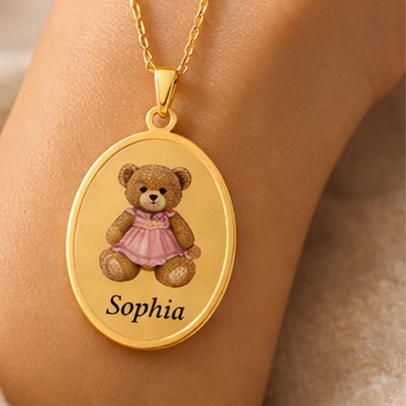 Personalized Oval Pendant Necklace, Custom Name Jewelry, Sterling Silver, Gold, Mom daughter Stainless Steel