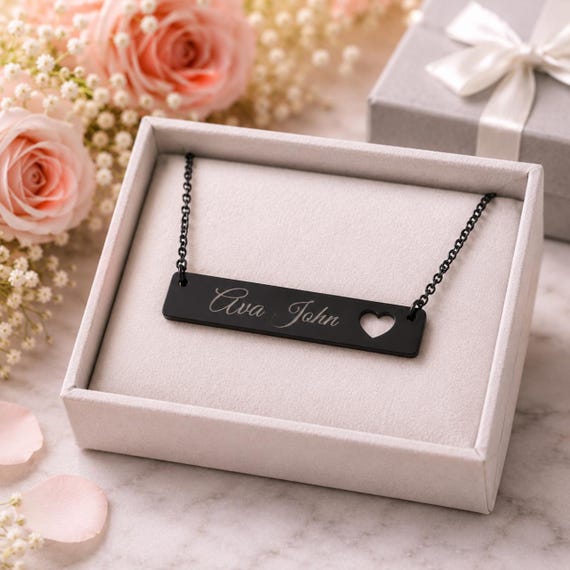 Custom Vertical Bar Necklace | Personalized Name or Message |Dainty Jewelry | Gift for Her | Wear Your Story