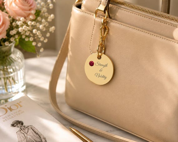 Birthstone Accessory Charm Personalized Add on Engraved Charm for Bags & Keychains or jewelry