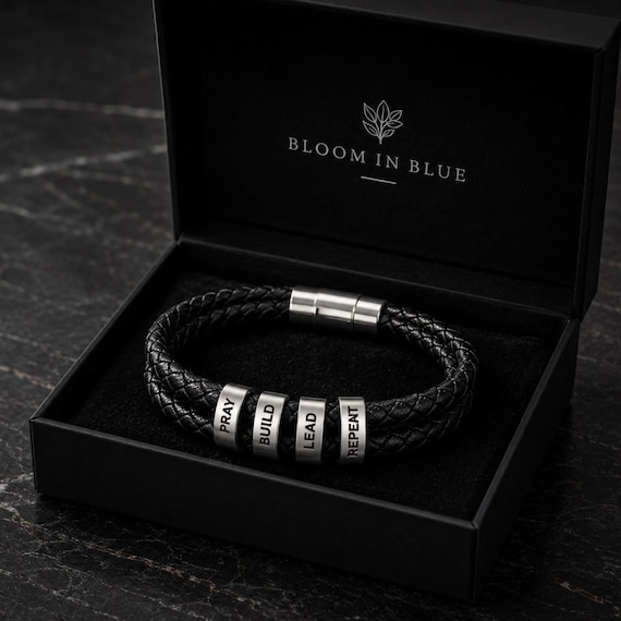 Discipline Bracelet Men's Engraved Leather Bracelet | Gift For Him