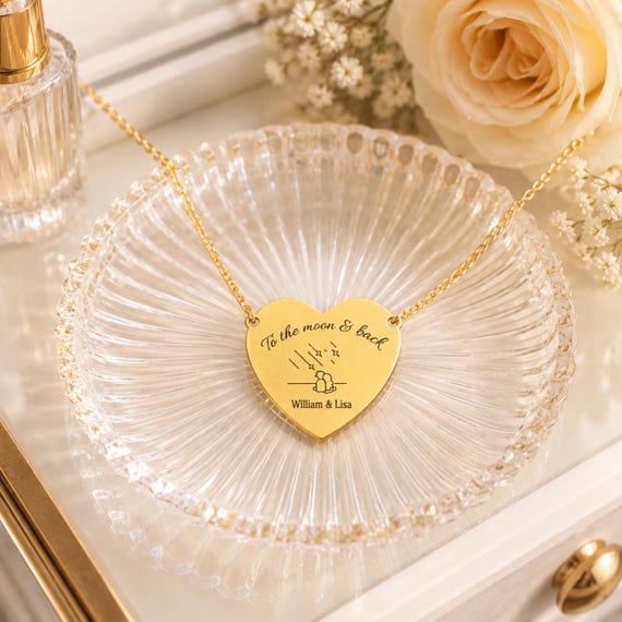 Personalized Heart Necklace, Custom Initial | Message Jewelry | Couple Necklace, Friendship Gift