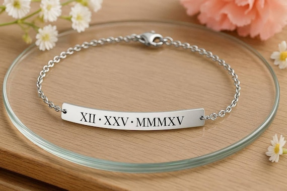 Custom Engraved Bar Anklet, Personalized Name Jewelry, Gift for Her