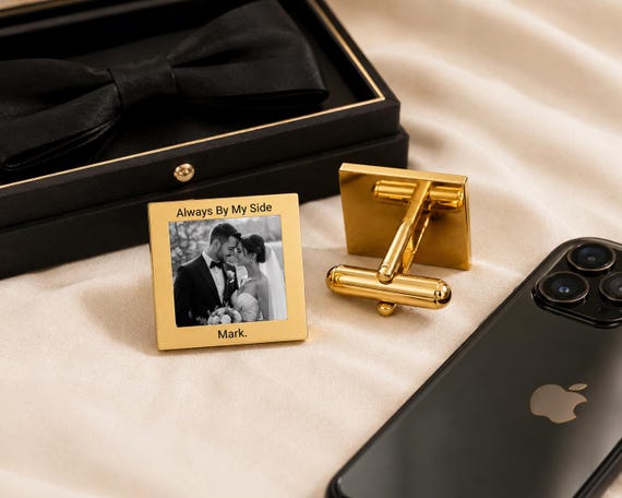 Custom Photo Cufflinks | Picture Cufflinks | Memorial keepsake, Wedding Gift for Him