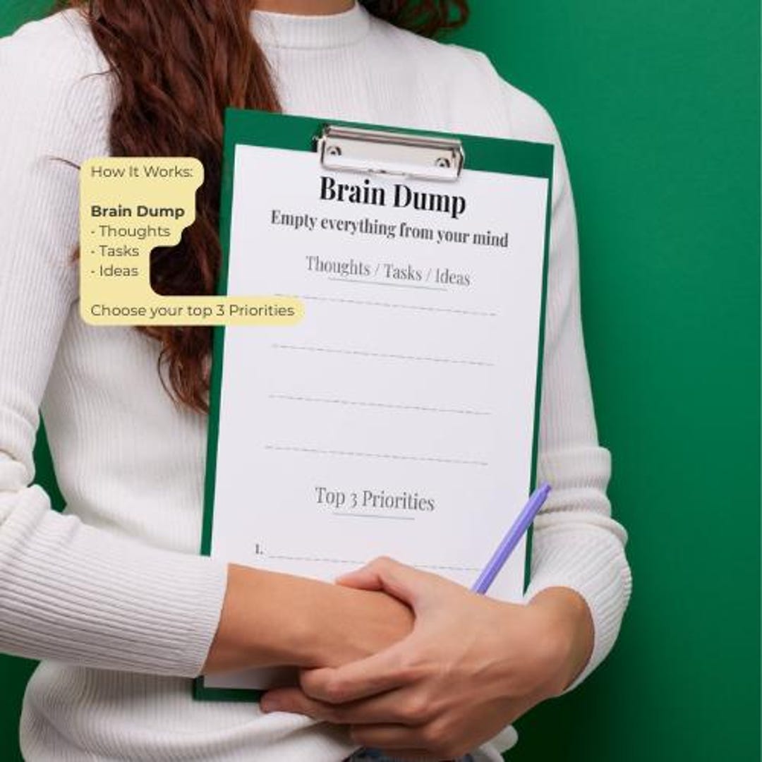 Brain Dump Planner Printable | ADHD Brain Dump Worksheet | Mental ...