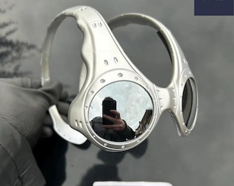 Gafas Runwaylabs Alien Blade – Estilo retro Stallone con lentes iridiscentes plateadas
