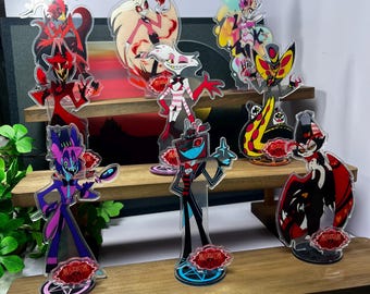 Anime Hazbin Hotel Acrylic Standee: Alastor Fanart Radio Demon Desk Ornaments Stand