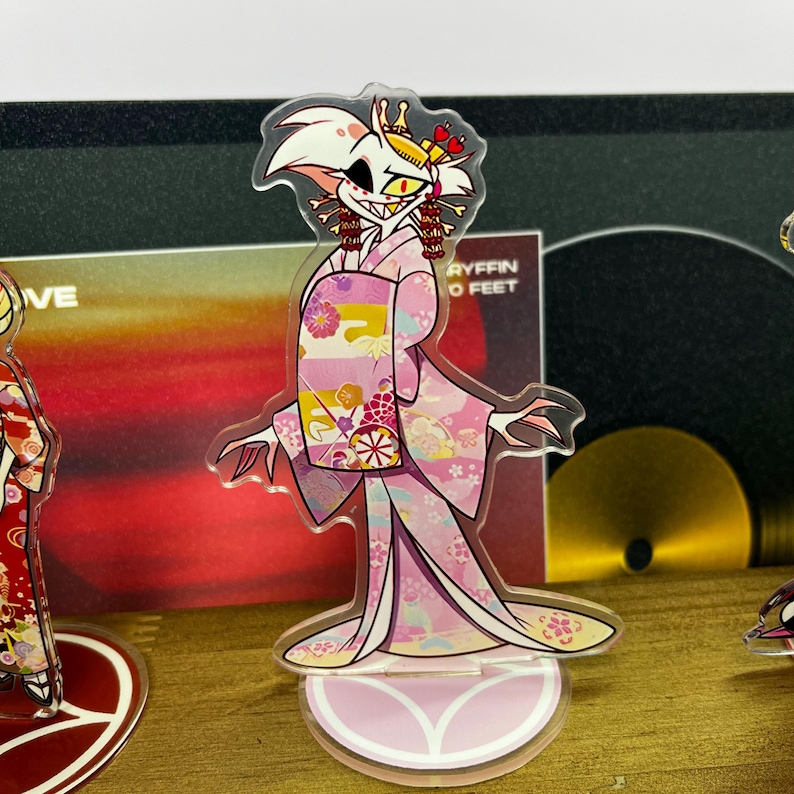 Anime Hazbin Hotel Acrylic Standee: Vaggie Angel Dust Alastor Kimono Version Stand F