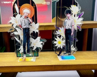 The Summer Hikaru Died Acrylic Standee: Hikaru Indo Yoshiki Tsujinaka Desk Decor Stand