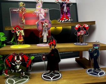 Anime Hazbin Hotel Acrylic Standee: Vaggie Angel Dust Alastor Kimono Version Stand