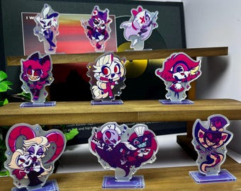 Hazbin Hotel Acrylic Standee: Alastor Vox Miniature version of anime display stand