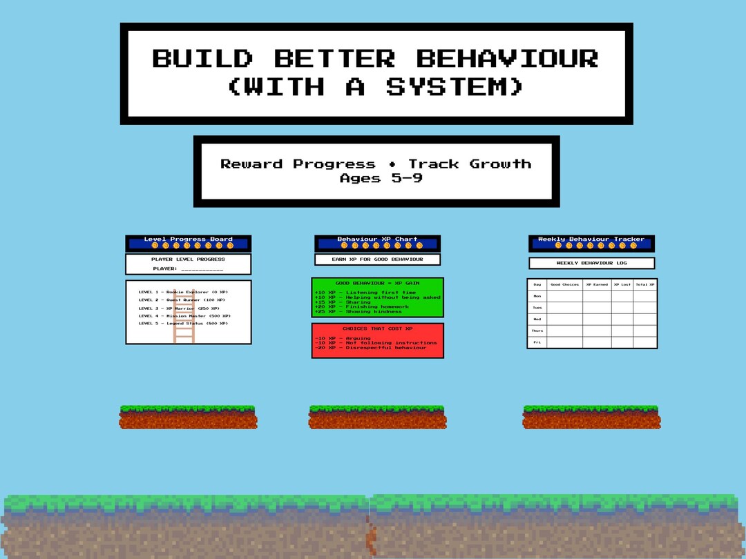 Kids Behavior Chart – Reward System, Level Tracker (PDF) - Etsy