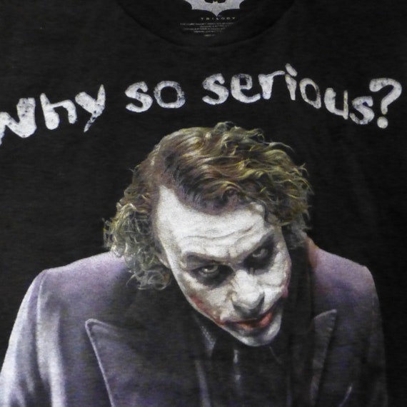 Heath Ledger Why So Serious Vintage The Dark Knight Joker T Shirt ...