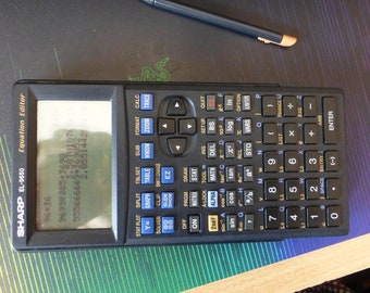 Sharp EL-9650 equation editor , vintage programmable scientific graphics touch screen calculator from year 2000 in full working condition