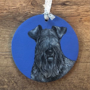 Kerry Blue Terrier Ornament - Kerry Blue Terrier Painting - Kerry Blue Ornament - Kerry Blue Terrier Christmas - Dog Christmas Ornament