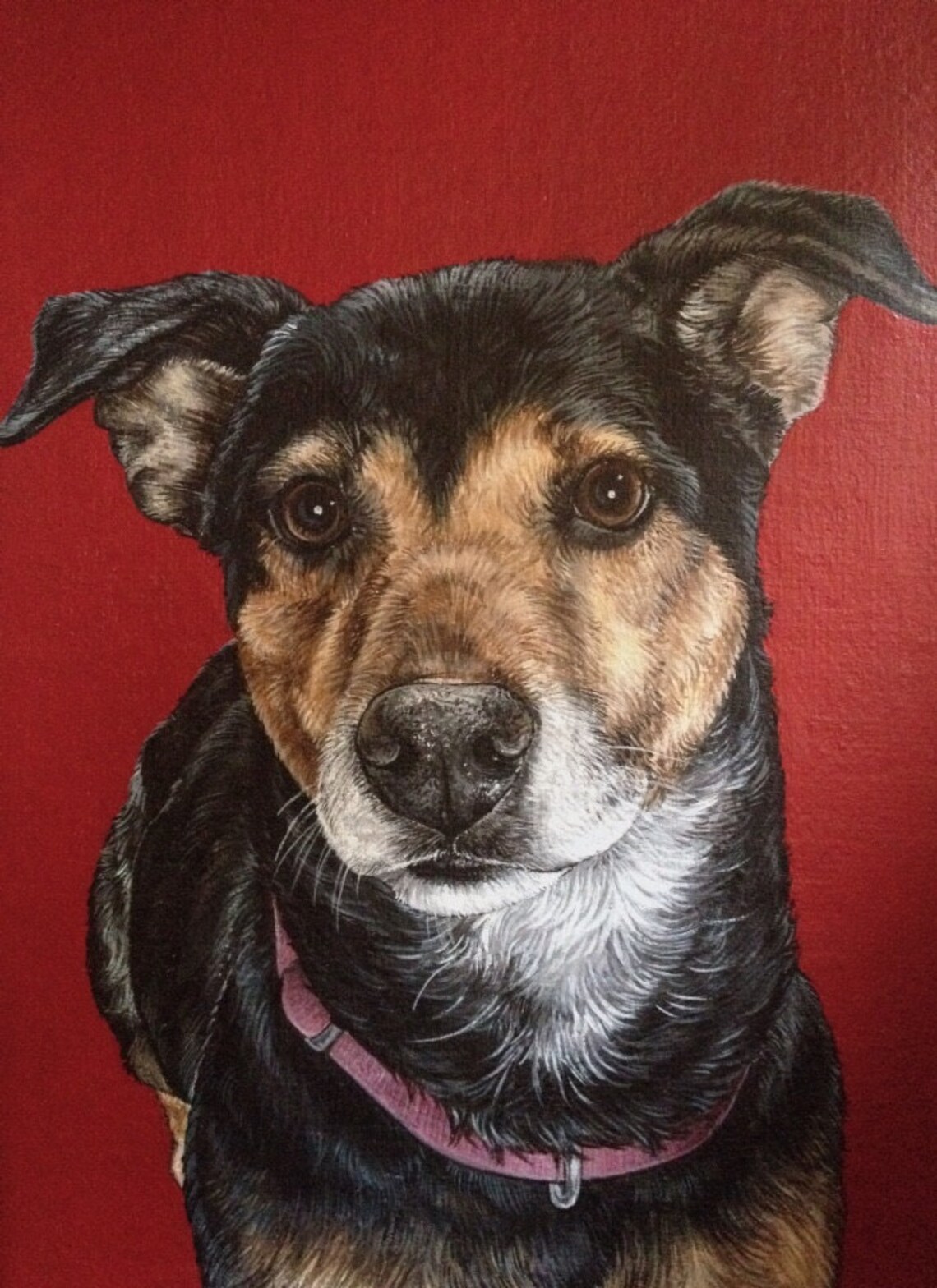 Custom Pet Portrait 5x7 Acrylic Dog Painting Etsy