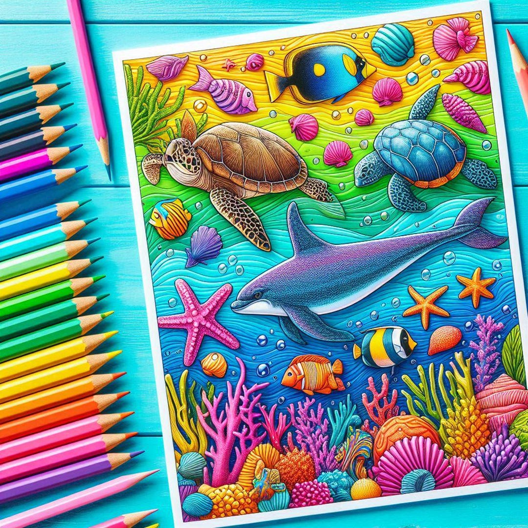 Ocean Animals Coloring Pages for Kids – Printable Sea Creatures Book ...