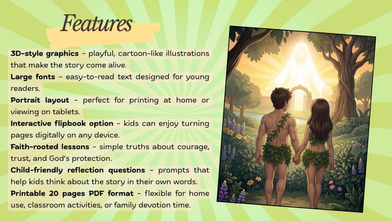 The Garden of Eden / God’s First Creation Story / Adam and Eve - Etsy UK