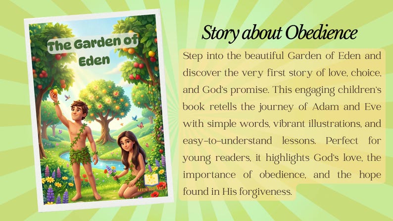 The Garden of Eden / God’s First Creation Story / Adam and Eve - Etsy ...