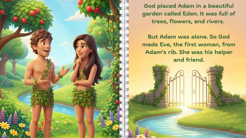The Garden of Eden / God’s First Creation Story / Adam and Eve - Etsy ...