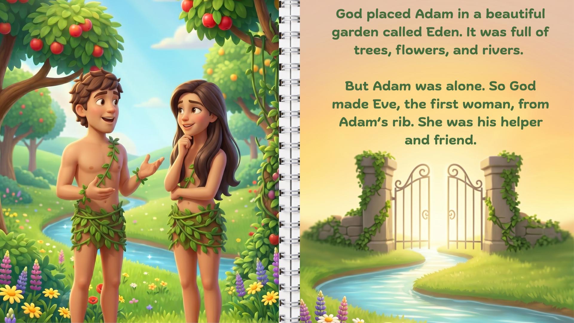 The Garden of Eden / God’s First Creation Story / Adam and Eve - Etsy ...