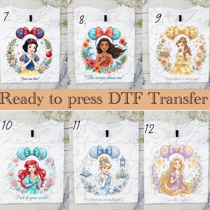 Princess Squad Ready to Press, Disney Heat Transfer, Princess DTF ...