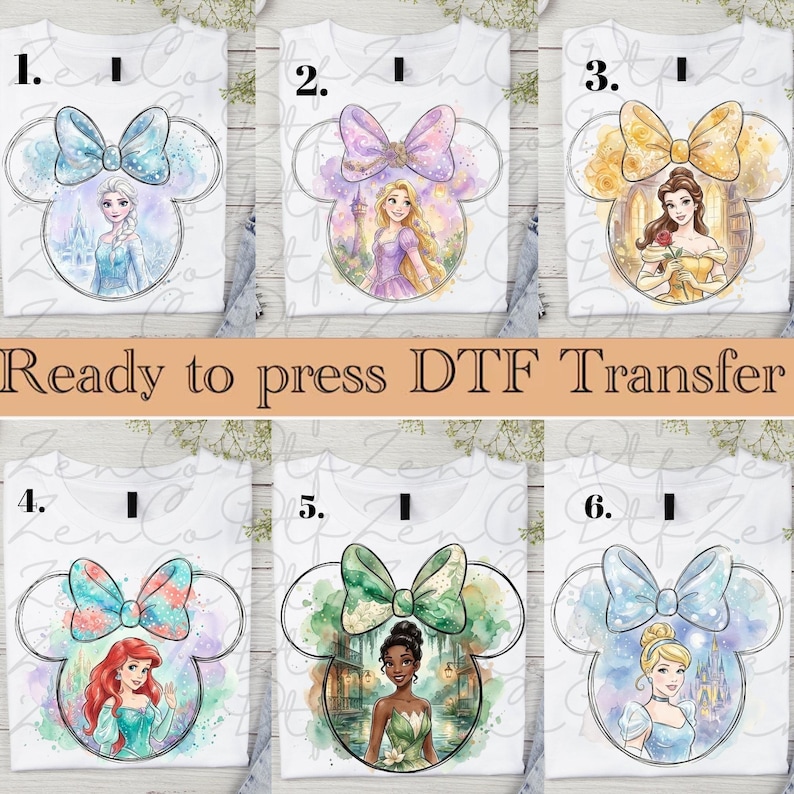 Princess Squad Ready to Press, Disney Heat Transfer, Princess DTF ...