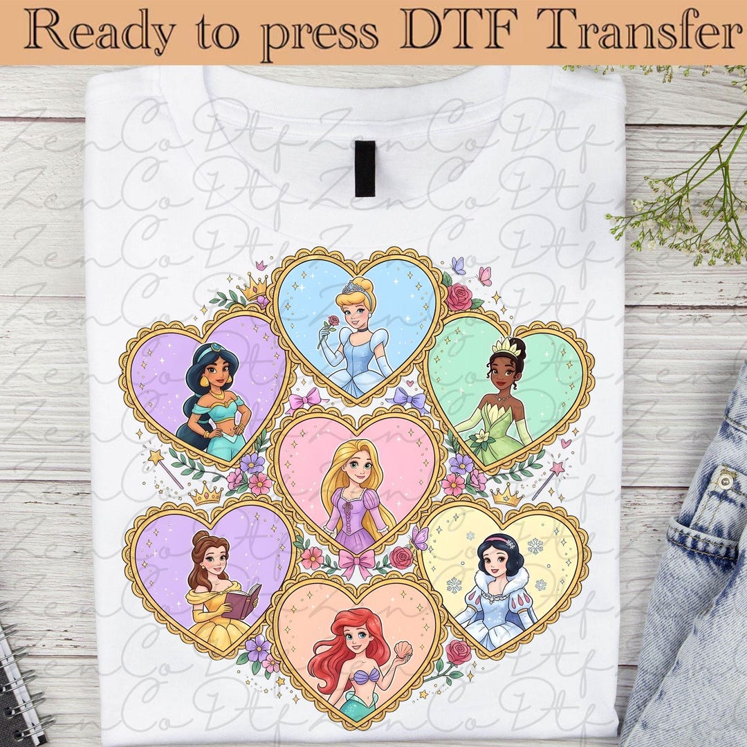 Princess Squad Ready to Press, Disney Heat Transfer, Princess DTF ...