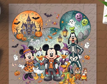 Disney Magic Kingdom Halloween 2026 DTF, Disney Magic Kingdom Shirt, Spooky Disney Castle Transfer, Disney Trip DTF ,Mickey and Friends