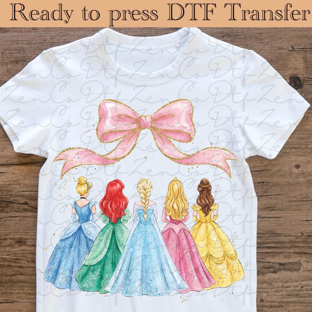 Princess Squad Ready to Press, Disney Heat Transfer, Princess DTF ...