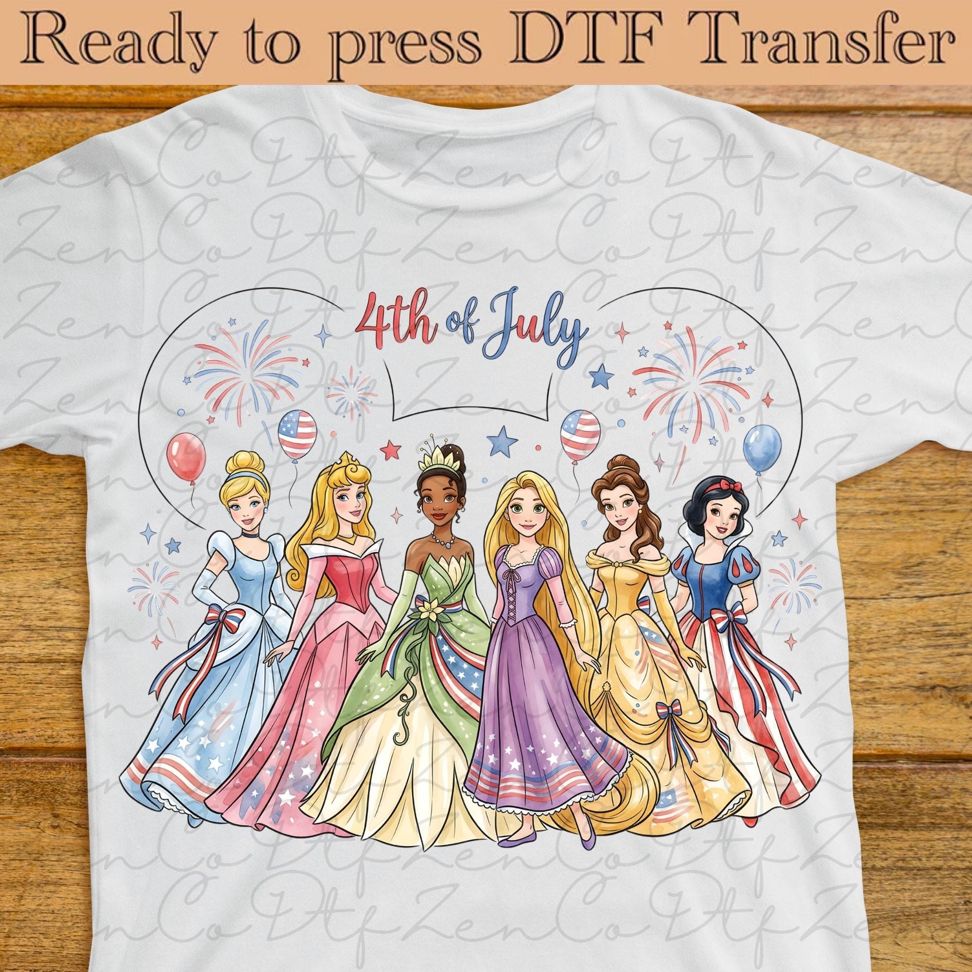 4th of July Dtf, Princess Squad Independence Day, Disney Heat Transfer ...