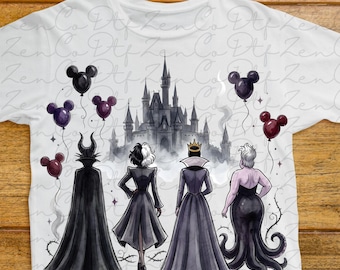 Ursula Dtf, Crucella Dtf, , Maleficent Aquarell DTF Transfer, Schurken DTF, Böse Königin dtf, Disney Bösewichte Böse Königin dtf