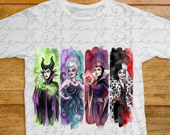 Malefiz Aquarell DTF Transfer, Bösewicht Maleficent DTF, Böse Maleficent, Disney Maleficent Bösewicht DTF