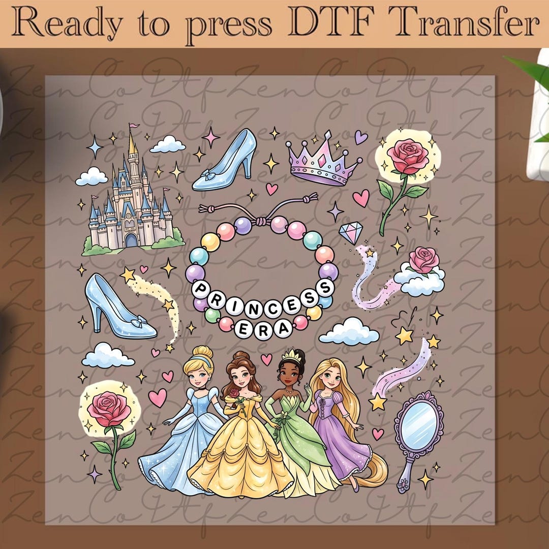 Princess Squad Ready to Press, Disney Heat Transfer, Princess DTF ...