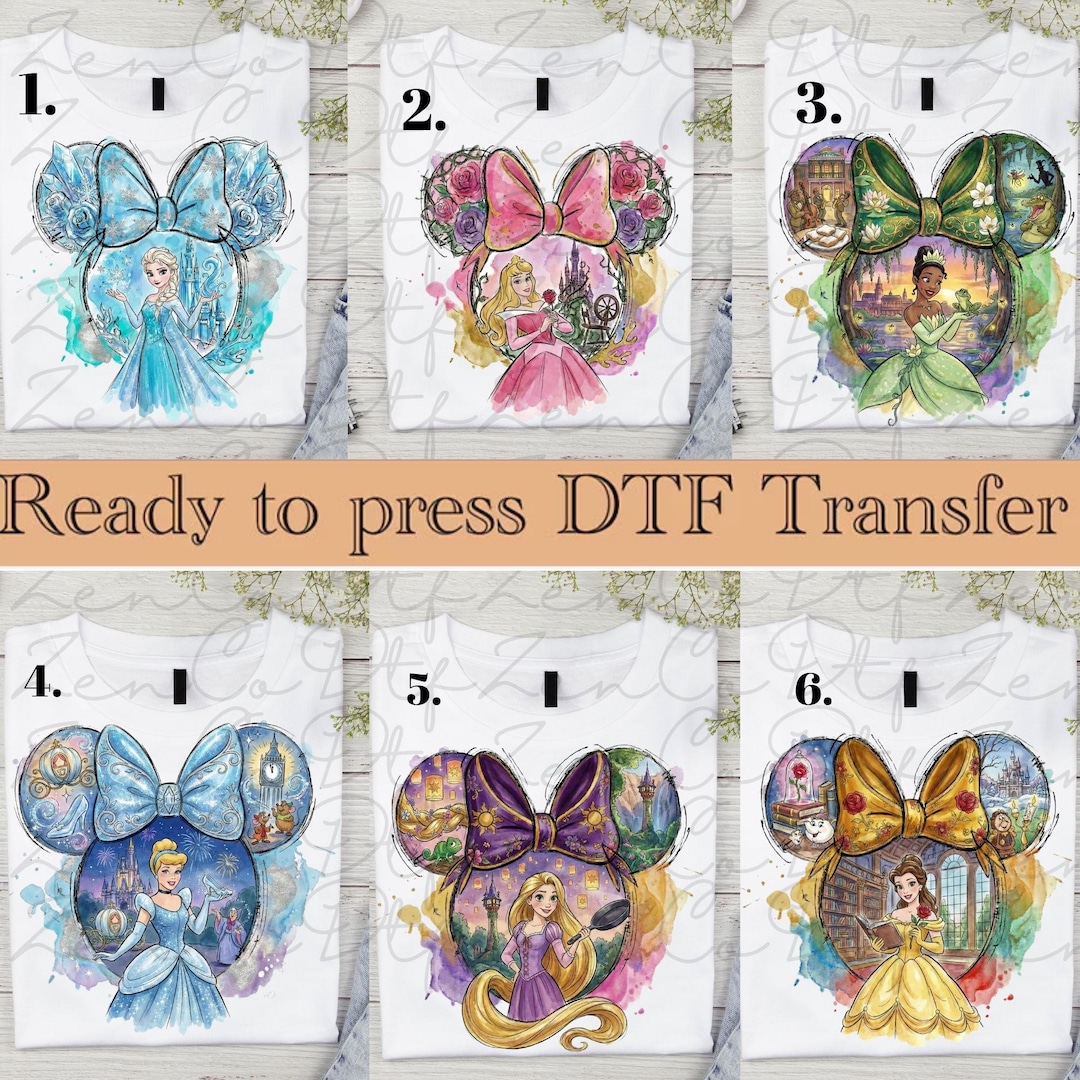 Princess Squad Ready to Press, Disney Heat Transfer, Princess DTF ...