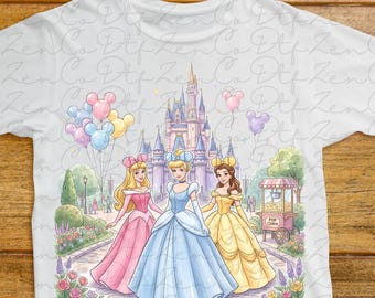 Princess Squad bereit zum Pressen, Disney Heat Transfer, Prinzessin DTF Transfer, Cute Pressfertig, Disney-Prinzessinnen mit Herzen Heat Transfer