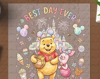 Winnie The Pooh DTF Transfer, Disney Ready To Press, Pooh Bear And Friends Transfer, Hunny Heat Transfer,Disneyland Birthday Family Trip DTF