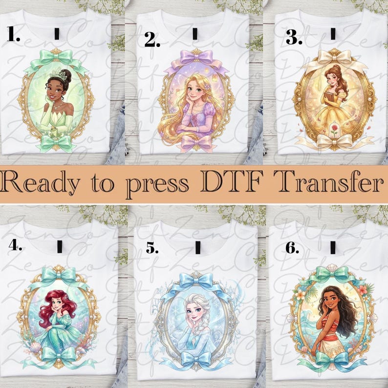 Princess Squad Ready to Press, Disney Heat Transfer, Princess DTF ...