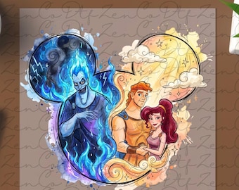 Disney Hercules dtf, Disney Hades Dtf, Megara dtf, Hercules druckfertig, Bösewicht Hades DTF, Magic Kingdom DTF