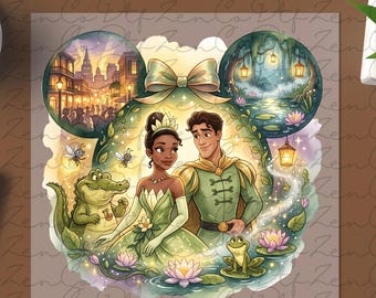 Prinzessin Tiana Pressfertig, Disney Prinzessinnen Tiana Heat Transfer, Tiana Prinzessin DTF Transfer, Cute Pressbereit