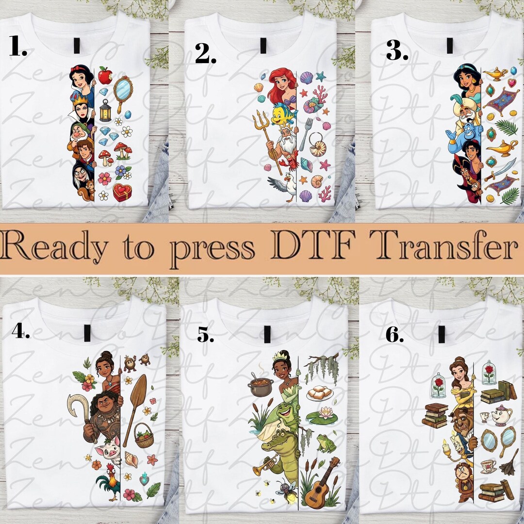 Princess Squad Ready to Press, Disney Heat Transfer, Princess DTF ...