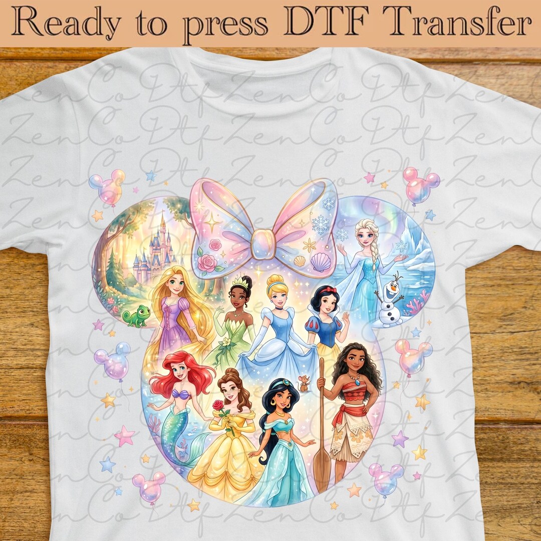 Princess Squad Ready to Press, Disney Heat Transfer, Princess DTF ...