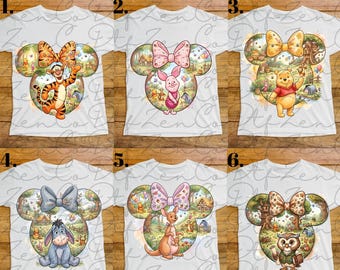 Winnie The Pooh DTF Transfer, Disney Ready To Press, Pooh Bear And Friends Transfer, Hunny Heat Transfer,Disneyland Birthday Family Trip DTF