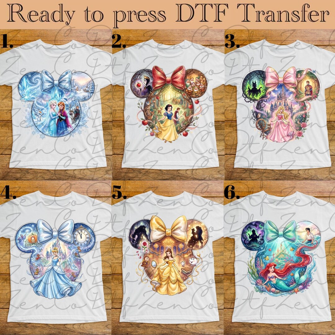 Princess Squad Ready to Press, Disney Heat Transfer, Princess DTF ...