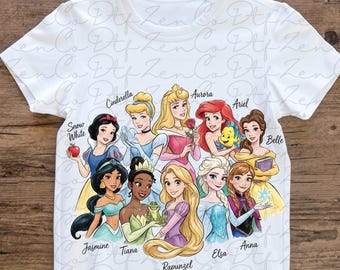 Princess Squad Ready To Press, Disney Heat Transfer, Princess DTF Transfer, Cute Ready To Press, Disney Princesses with hearts Heat Transfer
