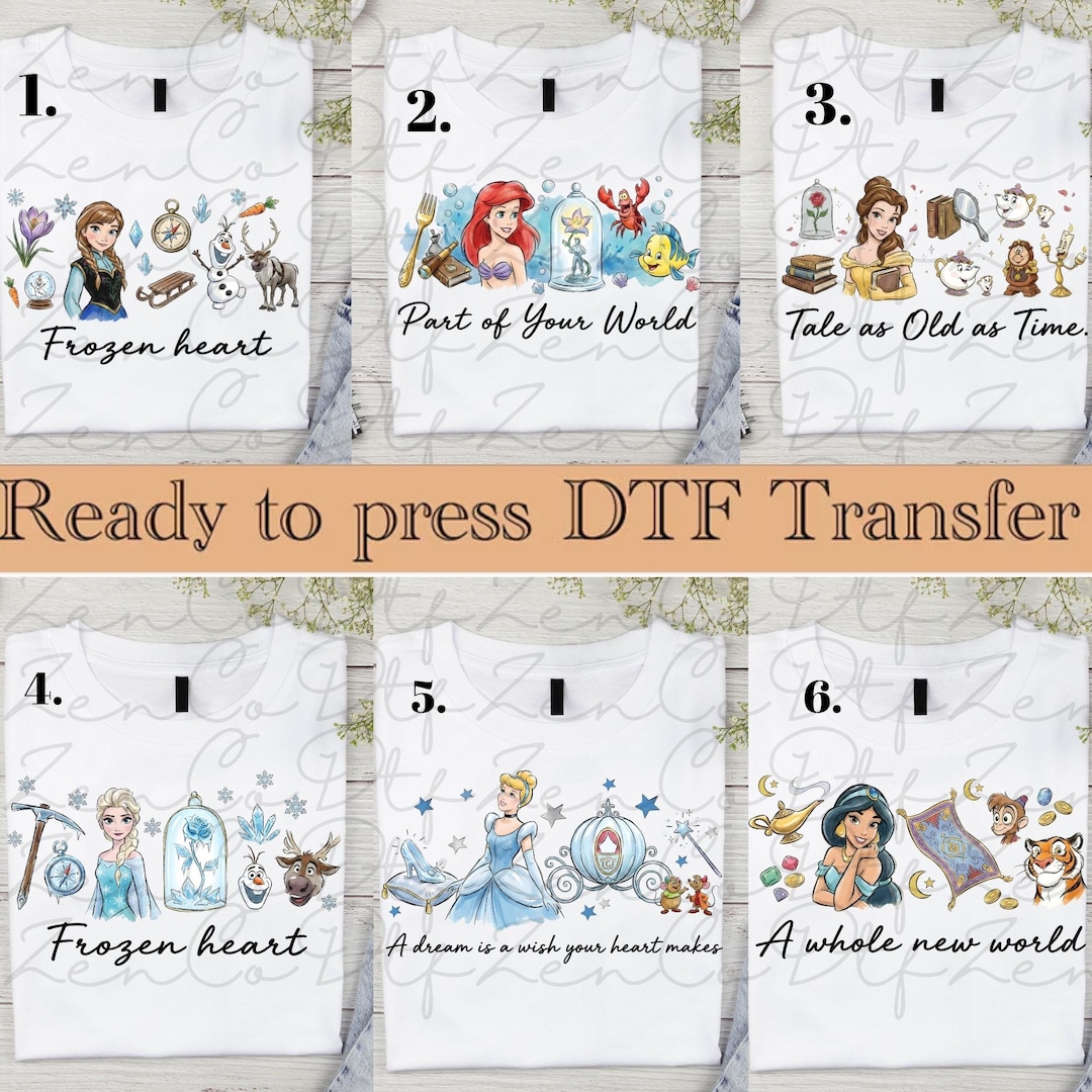Princess Squad Ready to Press, Disney Heat Transfer, Princess DTF ...